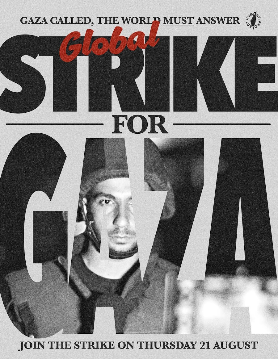 Global Strike for Gaza Banner